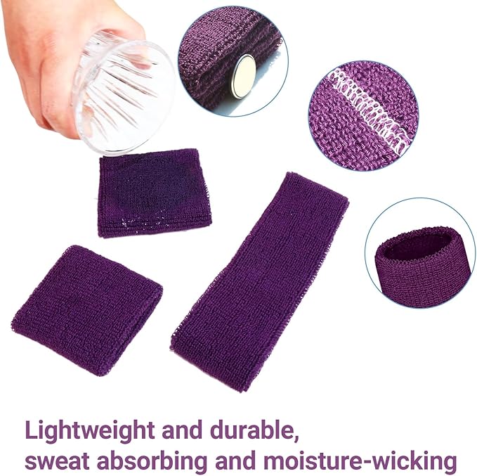 24 Pcs Neon Sweatbands Set Include 8 Pcs Sports Headband and 16 Pcs Cotton Wristbands 80s Neon Sweat Bands Bulk for Gym, Tennis, Basketball, Running, Exercise