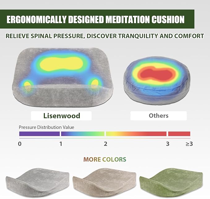 Meditation Cushion - Floor Pillow, Enlarge High Density Extremely Firm, Large Big Foam Floor Cushion Seating for Adults - Premium Yoga Pillows for Adults Gifts for Women, Men,Gray