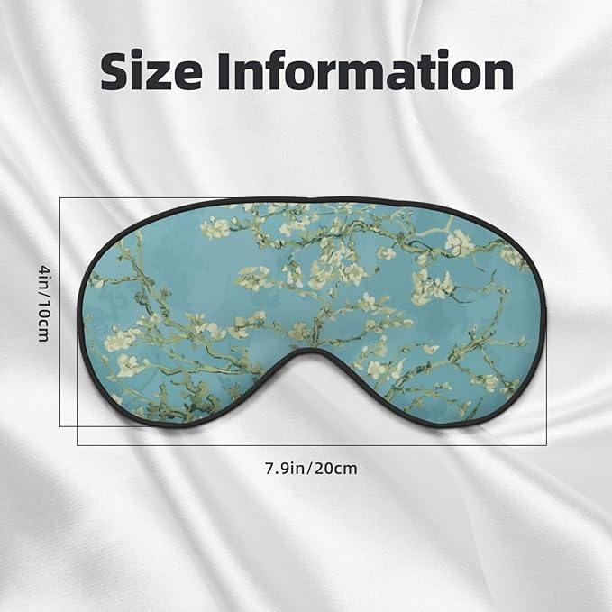 Sleep Eye Mask Abstract Blossom Blue Floral Sleep Mask for Women Men Comfortable Eye Mask with Adjustable Strap Soft Eye Cover Blindfold for Travel Yoga Nap Shift Work
