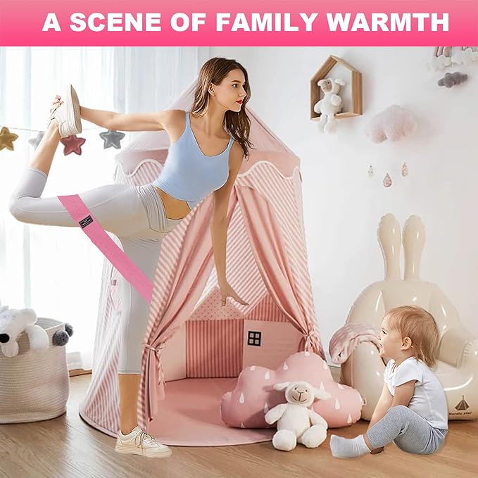 Fabric Resistance Bands for Working Out, 6Pack Non-Slip Exercise Bands for Women and Men, Fabric Booty Bands for Home, Fitness, Pilates, Stretching