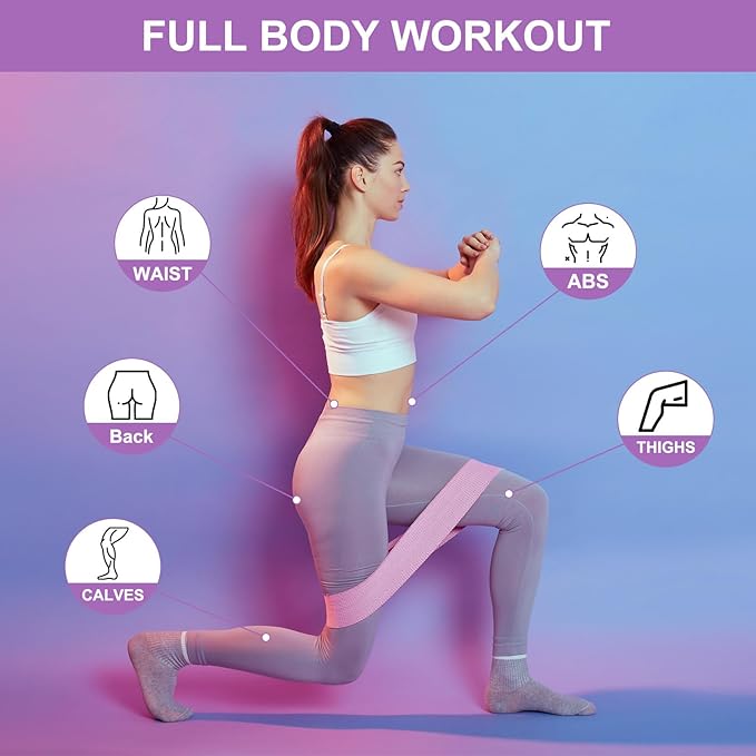 PATIKIL 12 Pieces Booty Resistance Bands for Working Out Non-Slip Workout Bands Fabric Resistance Loops Elastic Exercise Fitness Bands for Women Men Hip Leg Gym, (Level 3 - S/M/L)