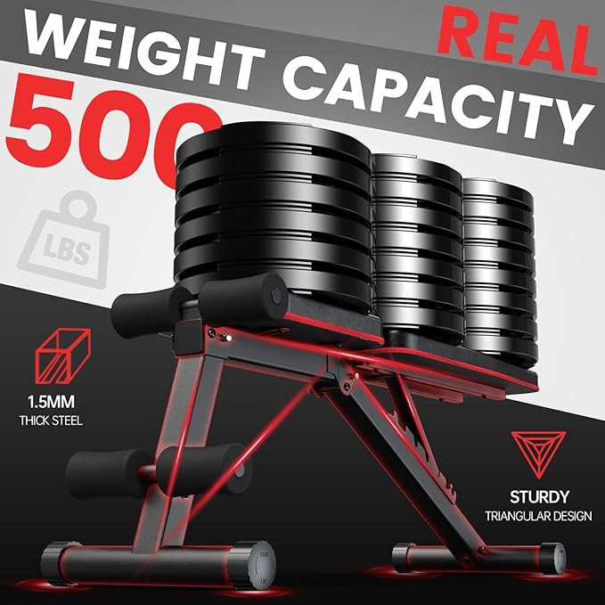 PASYOU Adjustable Weight Bench Full Body Workout Multi-Purpose Foldable Incline Decline Exercise Workout Bench for Home Gym