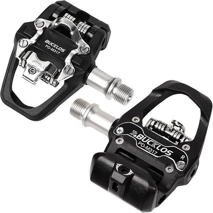 BUCKLOS Look Delta, SPD Spin Bike Bicycle Clip Pedals - Compatible with Peloton & Shimano SPD Fit Road Bike/Indoor Outdoor Cycling (9/16'' Clips Pedal Replacement)