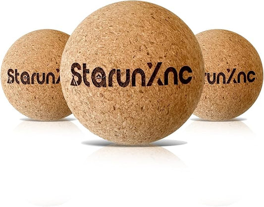 Cork Massage Ball Set (3-Pack) for Full-Body Massage – Lightweight and Portable, Designed for Trigger Point Therapy, Plantar Fasciitis Relief, and Muscle Recovery (3)