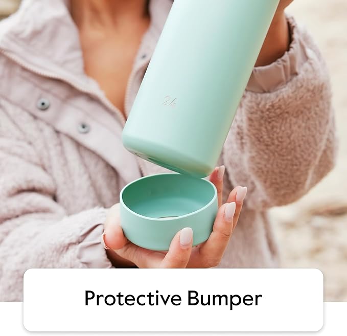 Takeya Actives Water Bottle with Spout Lid - Bottle with Double Stainless Steel Insulation - Dishwasher Safe & BPA-Free - Bottle with Spout Lid & Removable Bumper - 24 oz, Bluestone