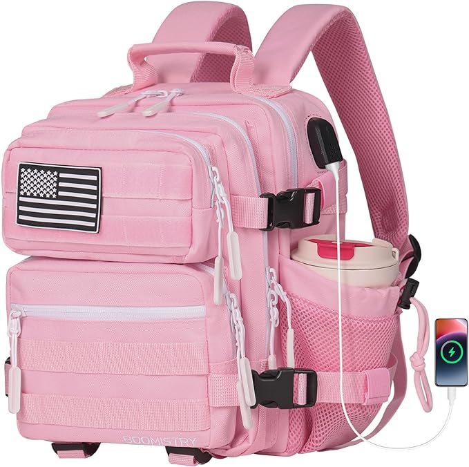 15L Mini Tactical Backpack Small Tactical Backpack for Women, Military Backpack for Gym, Hiking, Daily (Pink-15L)