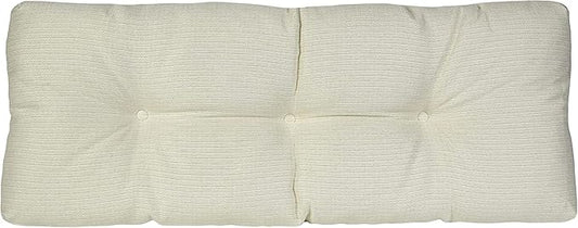 Klear Vu The Gripper Omega Non-Slip Tufted Bench Cushion for Indoor Furniture, Entryway Storage, Bay Window, Corner Nook or Piano Seat, 27 Inches, 01 Ivory
