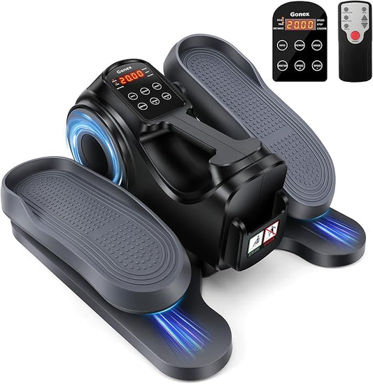 Gonex Under Desk Elliptical Exercise Machine, Leg Exerciser While Sitting for Seniors, 3-in-1 Mini Seated Pedal Exerciser as Seen on TV, 10 Resistance & Speed Levels, Manual/Auto with Remote