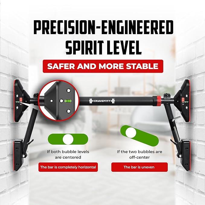 Pull Up Bar for Doorway with Resistance Bands & Wrist Wraps, Adjustable Chin Up Bar for Upper Body Workouts, 29.9" - 35.5" Locking Mechanism, No Screw Installation, Supports 880 lbs