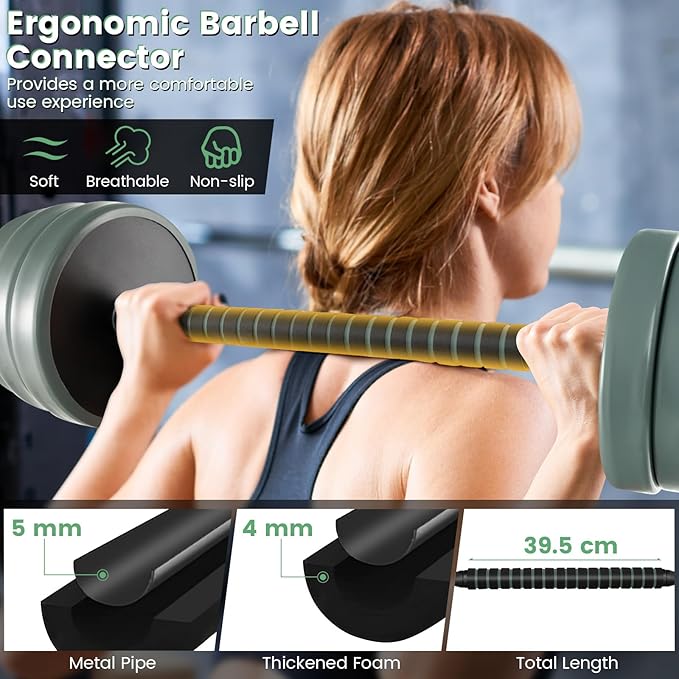 GYMAX Adjustable Dumbbell Set, 4 in 1 Free Weight Set with Connector, 92/47 LBS Used As Dumbbells, Barbells, Kettlebells, Push up Stands, Weight Lifting Training Equipment for Home Gym Workout Exercise