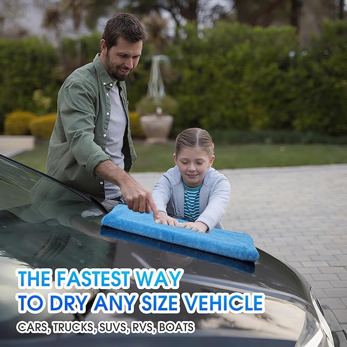 Car Drying Towel,48"x24" Extra Large Twisted-Loop Car Detailing Towel,1300GSM Super Absorbent, Streak Free Microfiber Cleaning Cloth for Cars, Trucks,Full-Sized SUVs