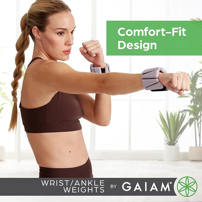 Gaiam Wrist and Ankle Weights, Wearable Bracelet to Strengthen