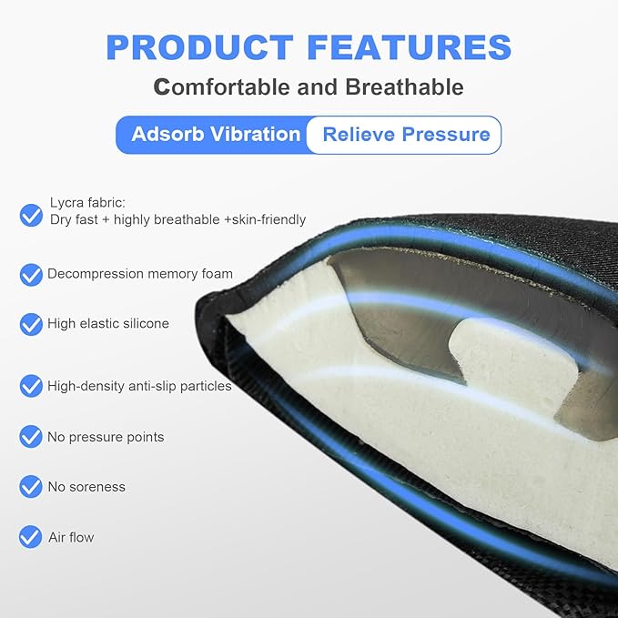 Bike Seat Cushion - Bike Seat Cover for Men & Women Comfort, Bike Cushion for Narrow Bike Seat, BMX, MTB & Road, Bicycle Seat Cushion Fit for Peloton, Spin and Stationary Bike, Indoor Outdoor Cycling