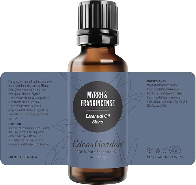 Edens Garden Myrrh & Frankincense Essential Oil Blend- 100% Pure Premium Grade, Undiluted, Natural, Therapeutic, Aromatherapy, The Best for Skin, Face, Kid Safe 30 ml (1 fl oz)