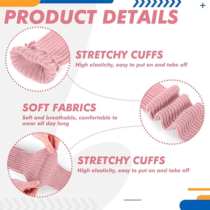 Hillban 4 Set 80s Leg Warmer Workout Set Women Men Neon Headband Rainbow Wristband Outfit Halloween 80s 90s Accessories