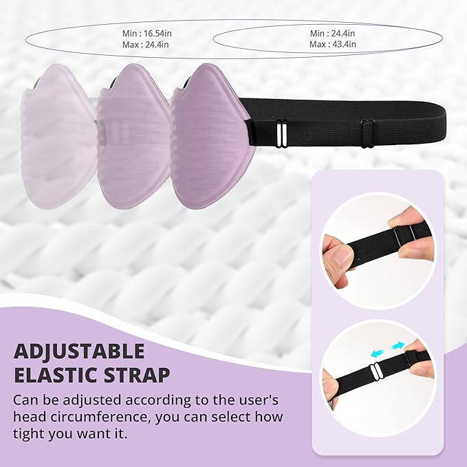 3D Kids Sleep Eye Mask: 3D Contoured Cup Sleeping Masks, Blindfold Sleep Eye Cover with Adjustable Strap, Memory Foam Lightweight Night Eyeshade for Boys Girls Teens (Purple)