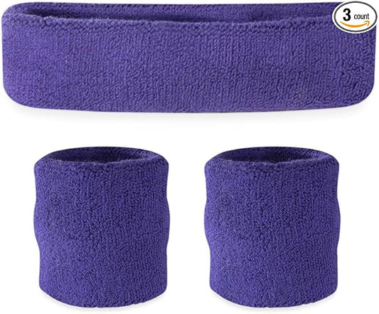 Suddora Sweatbands for Kids, Moisture Wicking 2 Wristbands and 1 Headband Set, Soft and Skin-Friendly Fabric, Moisture-Wicking Athletic Sweat Bands for Basketball, Baseball, Soccer
