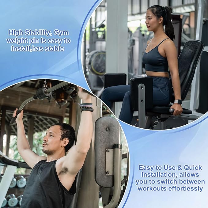 PATIKIL Weight Stack Pin, Magnetic Gym Selector Pin Universal Weight Stack Replacement with Pull Rope for Home Commercial