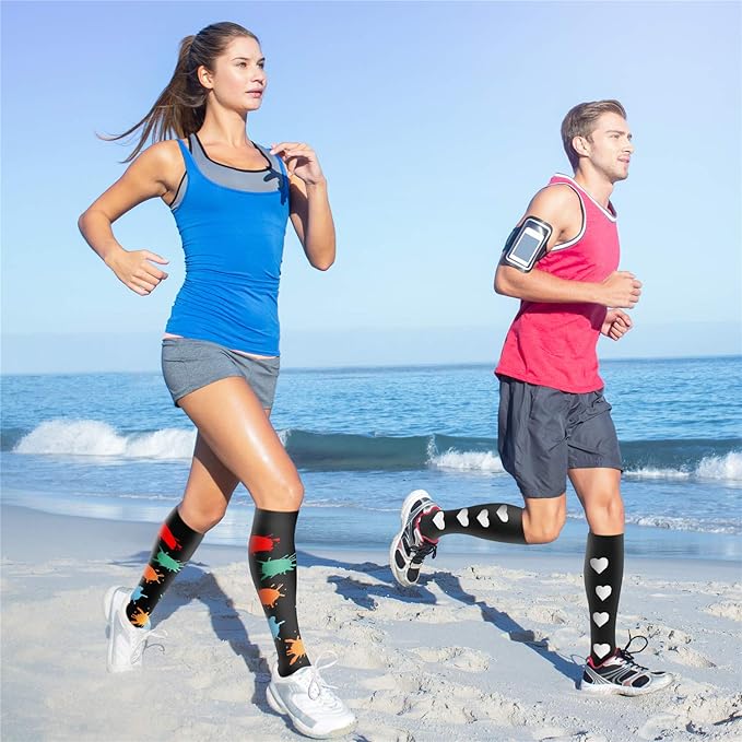 Compression Socks for Women & Men 15-20 mmHg, Best for Medical, Nursing, Running, Athletic, Varicose Veins, Travel