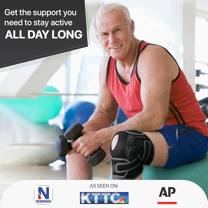 DR. BRACE ELITE Knee Brace with Side Stabilizers & Patella Gel Pads for Maximum Knee Pain Support and fast recovery for men and women-Please Check How To Size Video (XX-Large, Mercury)