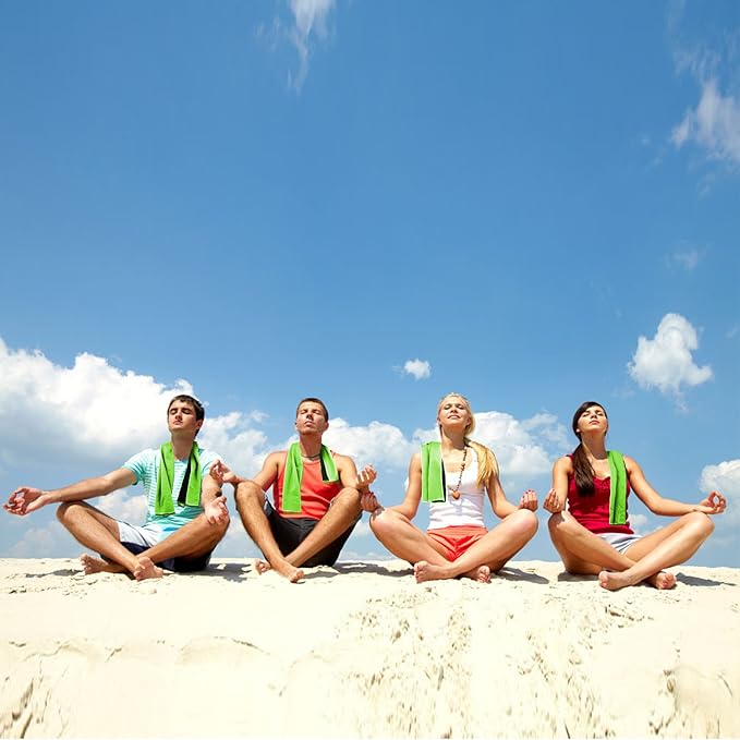 Biange Cooling Towels (40"x 12", Pack of 60) for Neck and Face, Cold Towel for Hot Weather, Sports, Workout, Fitness, Gym, Yoga, Golf, Pilates, Travel, Camping & More