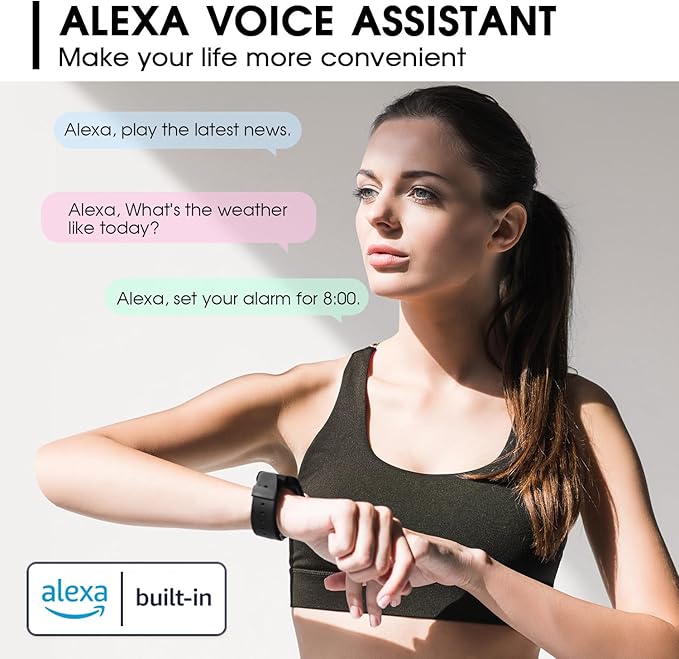 Smart Watch for Men Women Alexa Built-in 1.83" Fitness Tracker Smart Watch for iPhone Android Compatible, IP68 Waterproof Smartwatch 100+ Sport Modes, Pedometer, Heart Rate/SpO2/Stress/Sleep Monitor 1