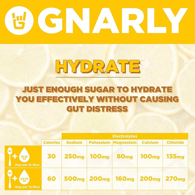Gnarly Nutrition Hydrate Electrolyte Powder – Lemonade Exercise Hydration Drink Mix – NSF Sport Certified – Electrolyte Solution, Performance & Recovery – Lemonade, 14.10 oz