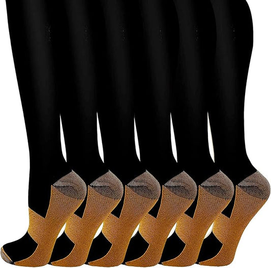 bropite Halloween Compression Socks for Women & Men-Pumpkin Ghost 6 Pairs 20-30mmhg Support Running Nurse Travel