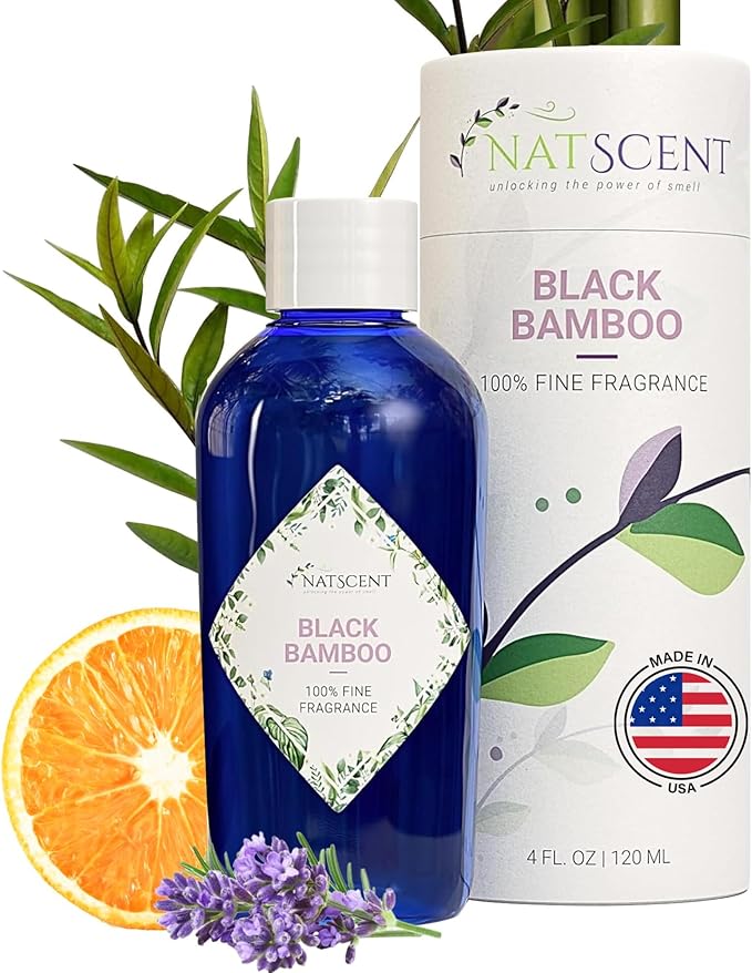 Black Bamboo Essential Oils for Diffusers for Home, Nature-derived Bamboo Essential Oil, Long-Lasting & Family-Friendly Diffuser Oils Scents, IFRA Certified, Cold Air & Ultrasonic - 4 oz