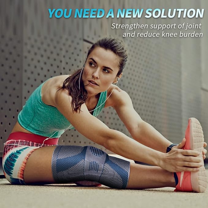 NEENCA Professional Knee Brace for Pain Relief, Medical Knee Compression Sleeve, Knee Support with Horizontal Knit Tech for Meniscus Tear, ACL, Arthritis, Joint Pain, Runner, Workout- FSA/HSA APPROVED