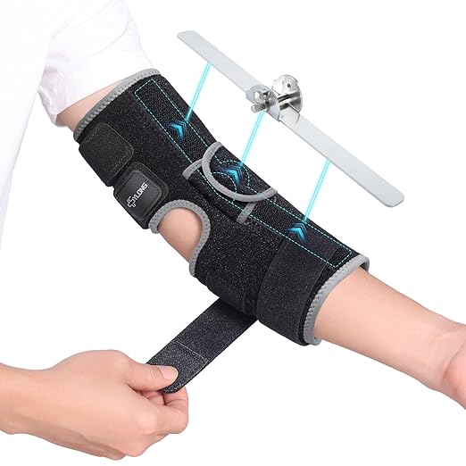 Cubital Tunnel Syndrome Elbow Brace, Ulnar Nerve Entrapment Splint, Elbow Immobilizer for Night Sleeping and Day Working, 4 Angles Adjustable, Fit Women & Men, Right & Left Arm - S