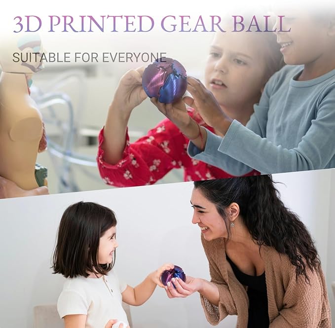 Gear Ball, 3D Printed Gear Ball, Gear Sphere Fidget Toy Stress Relief Toy for ADHD, Anxiety Relaxing Toy for Adults at Work/Study/Travel