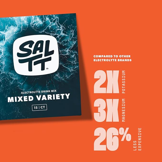 SALTT Electrolytes Powder Packets, All Things Mixed Variety Pack (15 Packets) - Magnesium, Potassium, Sodium, Trace Minerals - Vegan & Gluten Free - Travel Essentials - Made in USA
