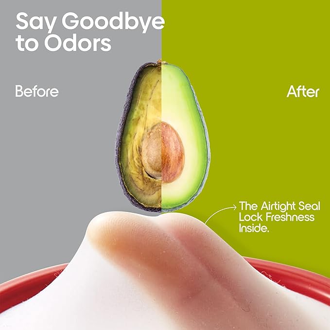 Set of 4 Food Popz Storage Containers | Fruit and Vegetable Anti-Oxidation Storage Box for Avocado, Onion, Lemon & Tomato | Fresh Pod Reusable Fruit Antioxidant Storage for Fridge | BPA-Free Box