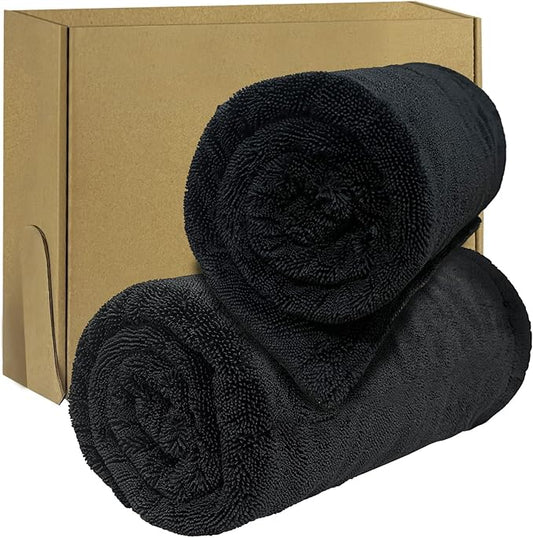 2-Pack Car Drying Towel (28" x 36"),1500 GSM Double Sided Microfiber Towels for Cars,Trucks, SUV.Highly Absorbent,Leaving no Marks,no Shedding,Easy to Clean