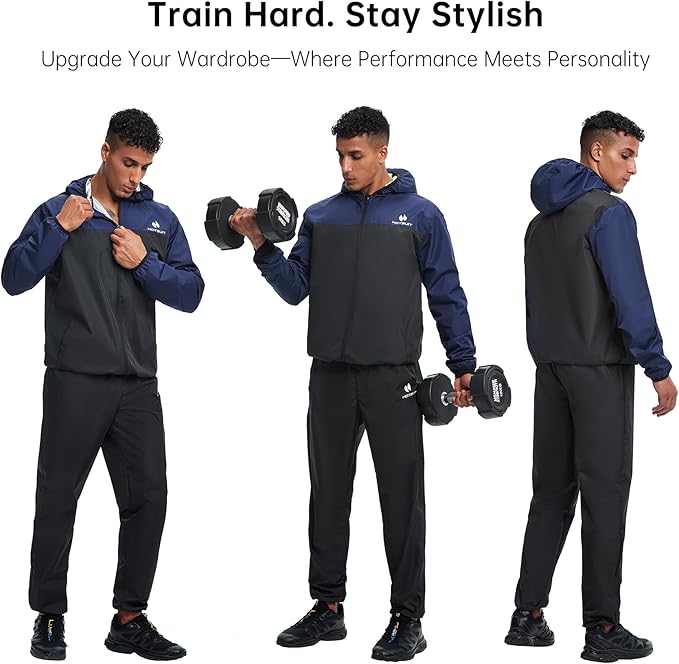 HOTSUIT Sauna Suit for Men Weight Loss Sweat Suits Gym Workout Exercise Sauna Jacket Pant Full Body