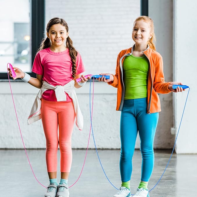 Aodaer Kids Jump Rope Set Colorful Outdoor Jump Ropes 7.3 Feet Adjustable Skipping Ropes for Outdoor Fun Activity Great Party Favor