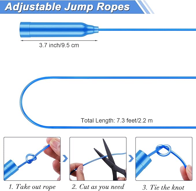 Aodaer Kids Jump Rope Set Colorful Outdoor Jump Ropes 7.3 Feet Adjustable Skipping Ropes for Outdoor Fun Activity Great Party Favor