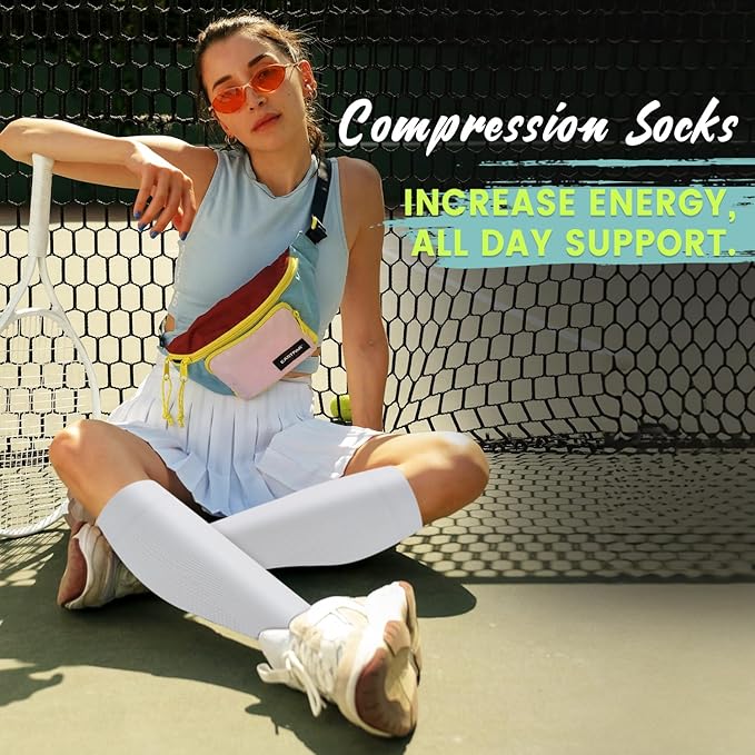 Iseasoo Copper Compression Socks (15-20 mmHg) for Men & Women - Running, Hiking, Cycling, Travel - Improves Circulation