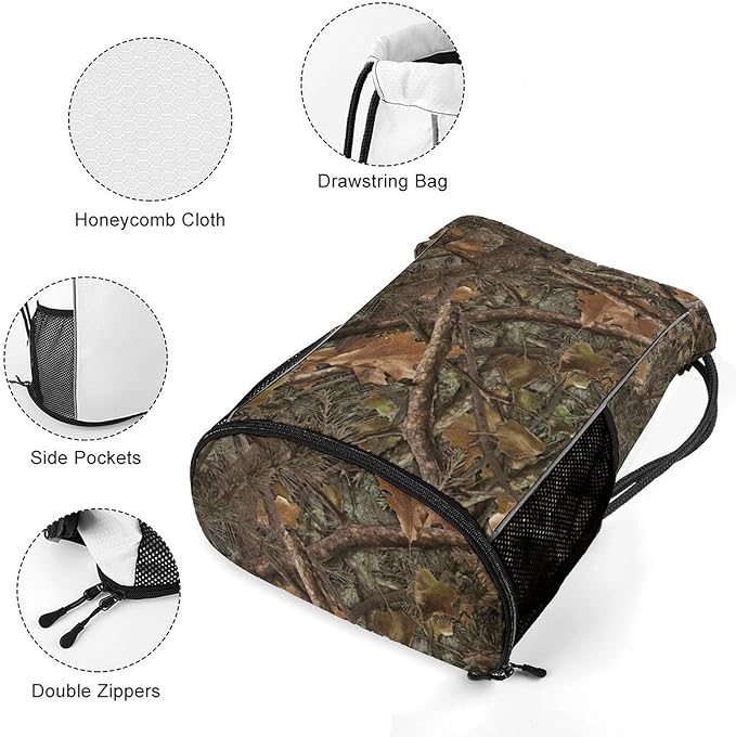 Camo Drawstring Backpack Gym Bag With Shoe Compartment String Bag Sport Beach Swimming Sackpack For Women Men