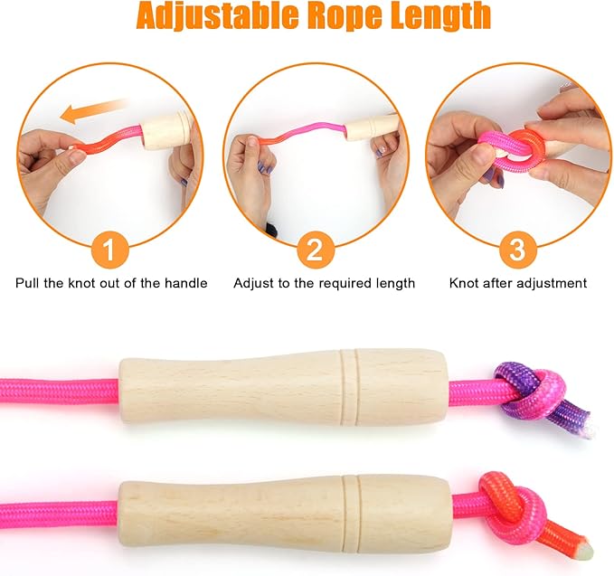 Coolrunner 16 FT Long Jump Rope(2 PACK), Double Dutch Jump Ropes, Soft Beaded Skipping for Kids Adults, Plastic Segmented Long Enough for 4-5 Jumpers