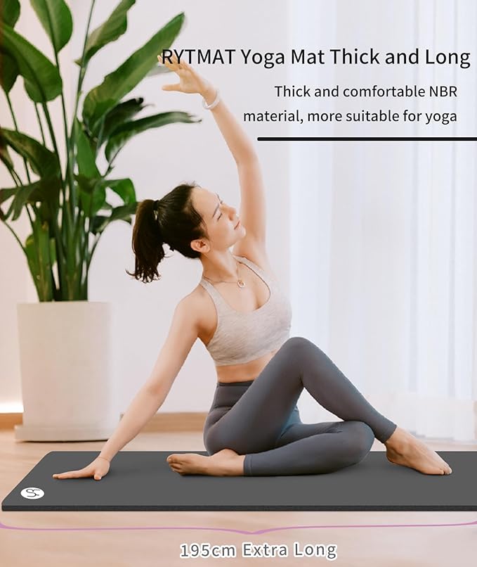 Yoga Mat Thick 1 inch Exercise Mat 76.7"x24" Workout Mats for Home Gym, Non-slip Yoga Mat for Women Men, with Carrying Yoga Bag