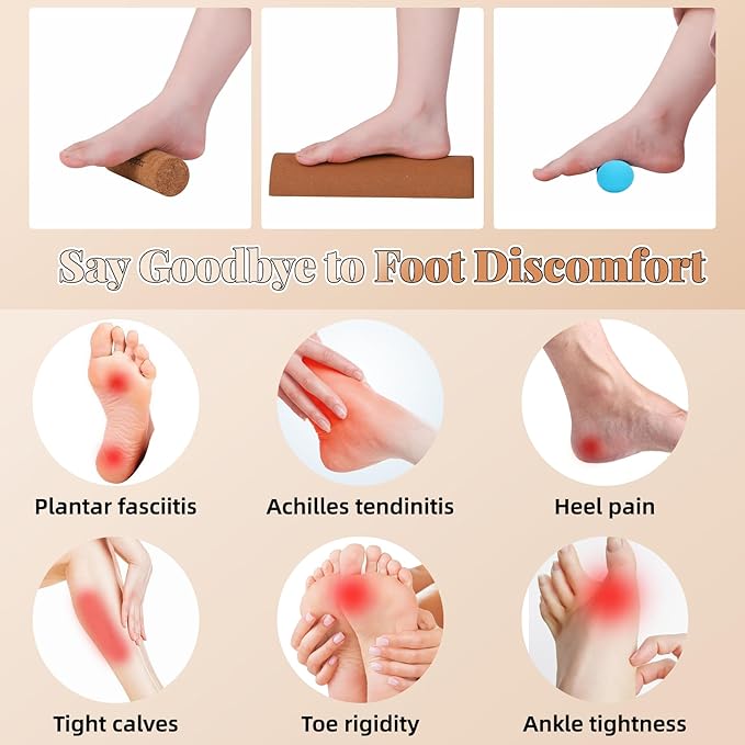 Upgraded Balance Trainer | Cork Foot Balance Board Trainer with Guide | Foot Arch Ankle Strengthener & Improve Mobility Stability | for Plantar Fasciitis & Foot Arch and Heel Pain & Achilles Tendinitis