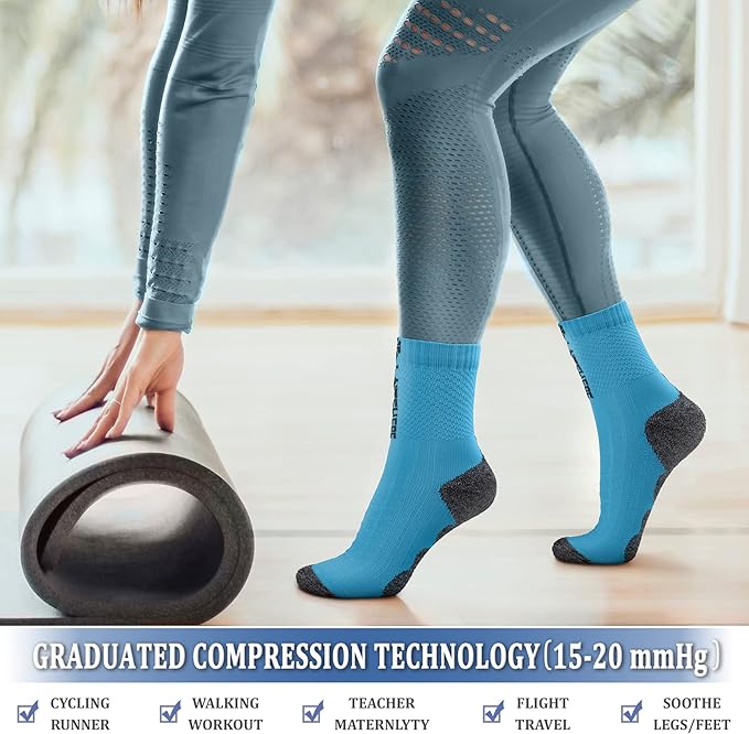 CHARMKING Compression Socks for Women & Men Circulation 15-20 mmHg is Best for Athletic Running Cycling Nurse Daily Wear