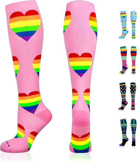 NEWZILL Medical Compression Socks for Women & Men Circulation 20-30 mmHg, Best Support for Running Athletic Cycling Nursing Travel Work and Fitness