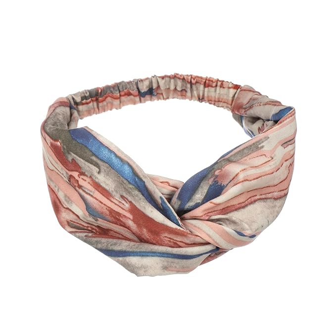 Madison Tyler Headbands for Women | Fashion Boho Headbands Top Knotted With Rhinestones Elastic Workout Hairbands | Outdoor and Party Headbands for Women Non Slip. (multi color(pink,blue,tan))