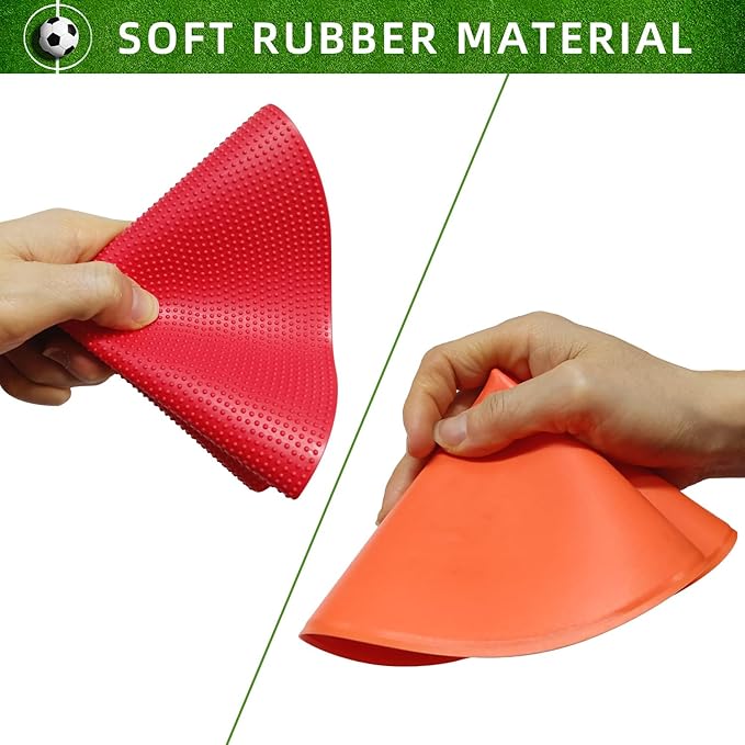 Spot Markers 18 Pcs 9 Inch 10 Inch Non Slip Rubber Agility Markers for Football, Basketball Training Markers,School Activities, Exercise Drills