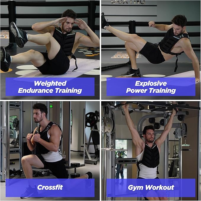 Weighted Vest for Women Men,10lb/15lb/20lb Weight Training Vest for Workout,Rucking Vest with Reflective Stripe,Body Weight Vests for Strength Training,Running,Walking,Weightlifting