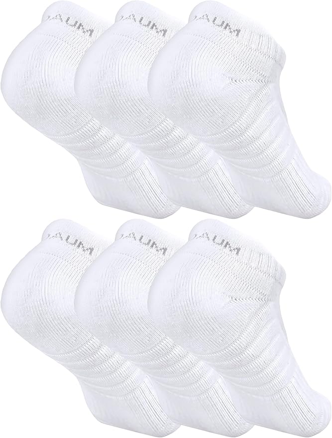 BIOAUM Cushioned Men's Ankle Socks, 6 Pairs Cotton Athletic Sport Breathable Low Cut Socks for Running Size 8-9.5/10-13/12-14