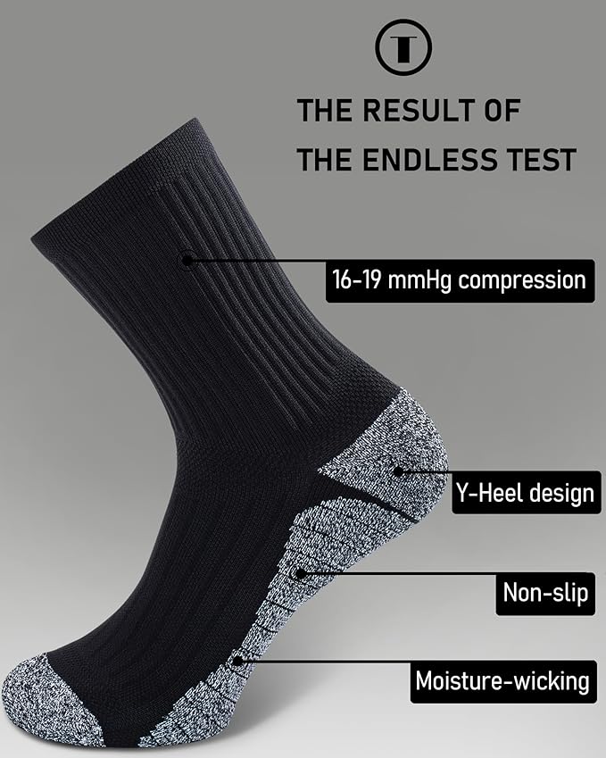 Elite Cushioned Compression Mid-crew Socks 4-Pack for Youth Women Men